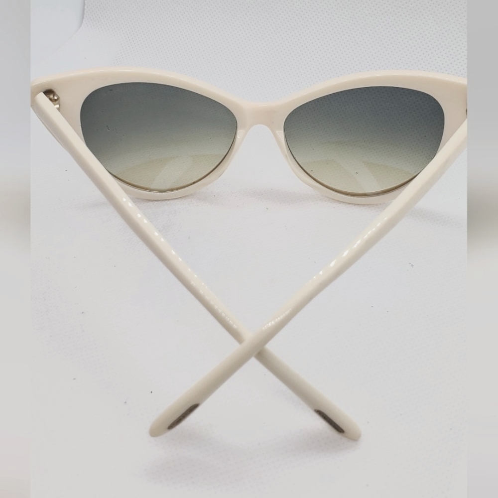 TOM FORD cat eye sunglasses- ivory frame/green lens - Picture 4 of 9